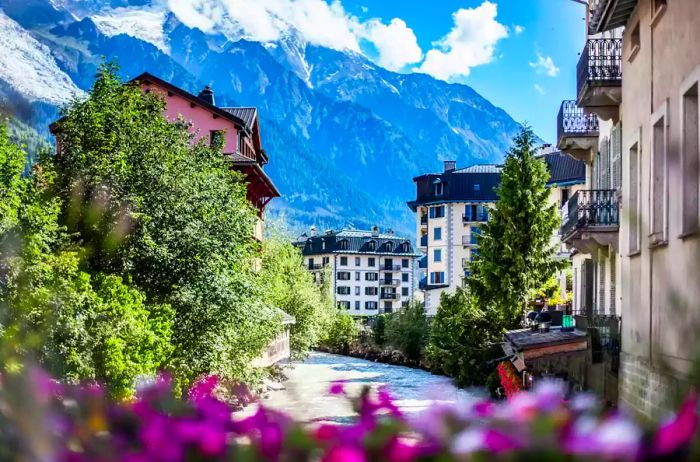 Summer mountains surrounding Chamonix