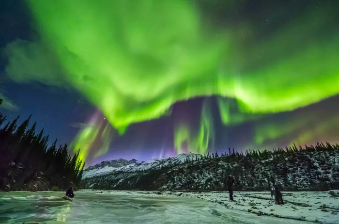 A mesmerizing display of the northern lights over Alaska's Brooks Range