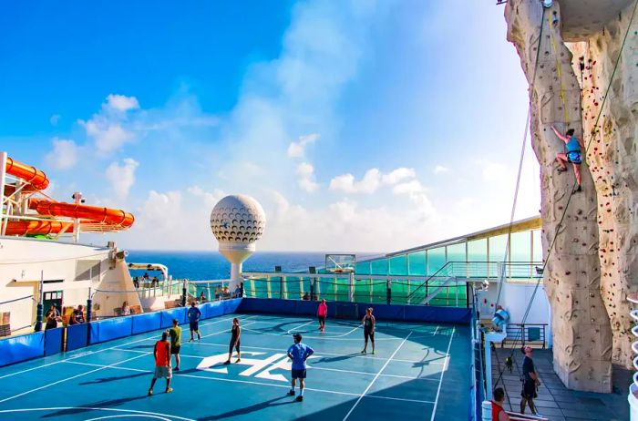 Basketball court on a cruise ship