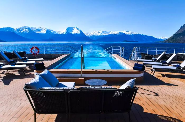 A view from the pool deck aboard the SH Diana