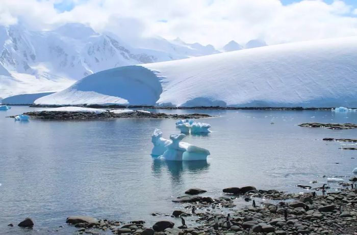 Snow-covered vistas of Antarctica