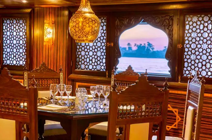 Dining area on the ship