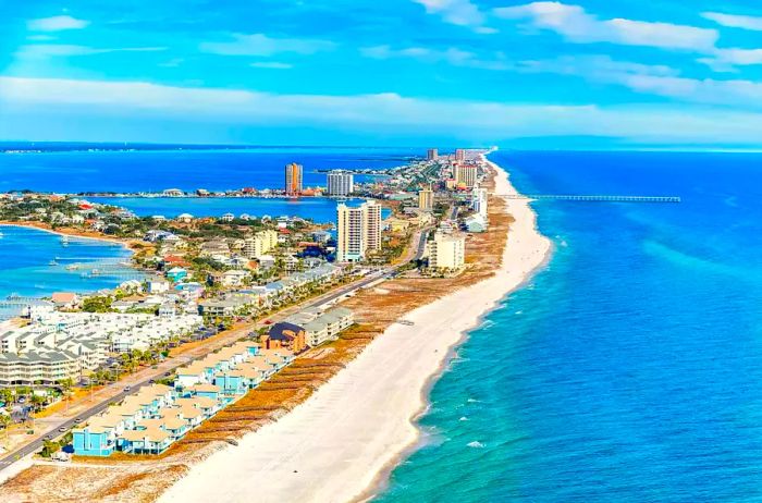 Aerial View of Pensacola Beach