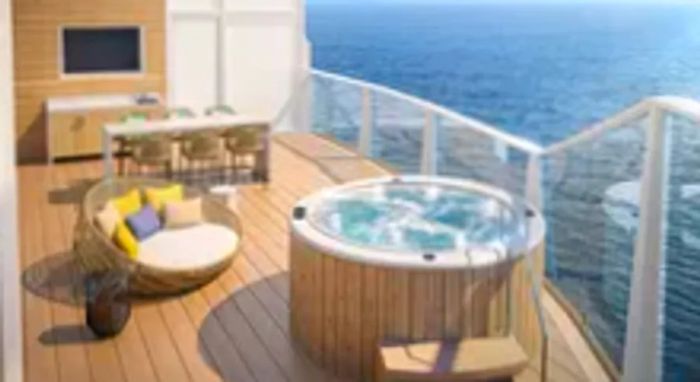 The balcony of the Royal Loft Suite on Royal Caribbean's Utopia of the Seas.