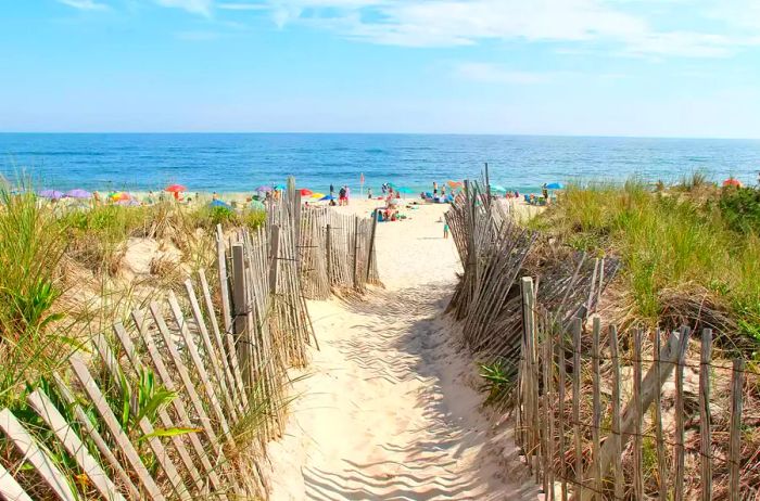 Dune-access beach entrance, Southampton, New York