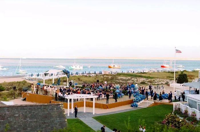 A wedding ceremony on the beach