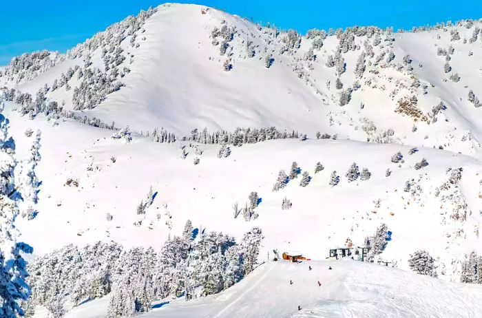 Powder Mountain blanketed in snow, Utah