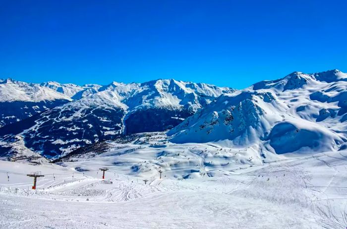 Ski slopes in the Bormio resort area