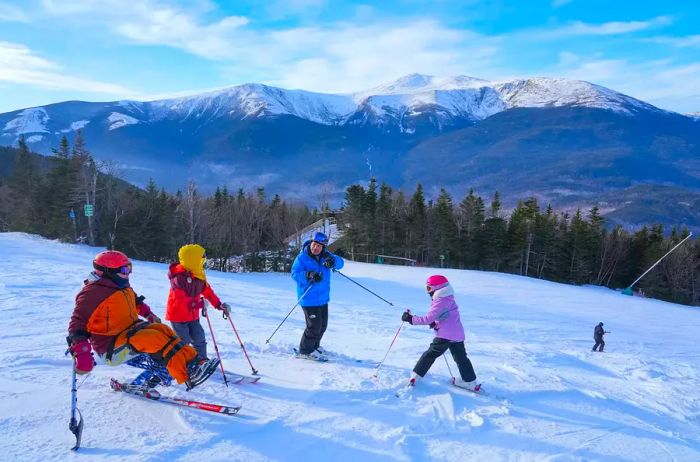 A ski class for children at Wildcat