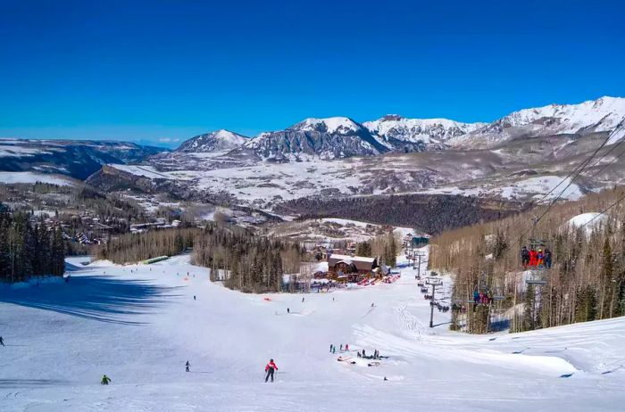 Snow-covered resort in Telluride, Colorado