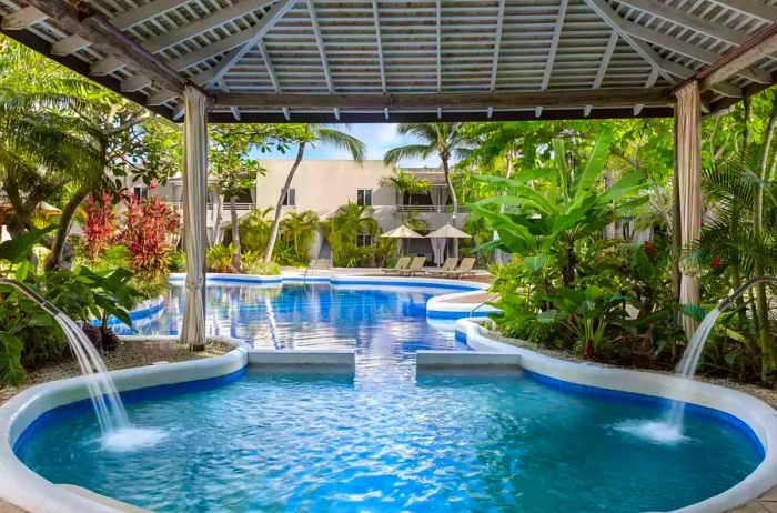 Pool area of Waves Hotel