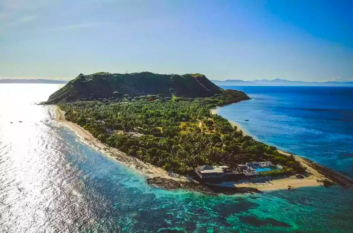 Aerial view of Vomo Island