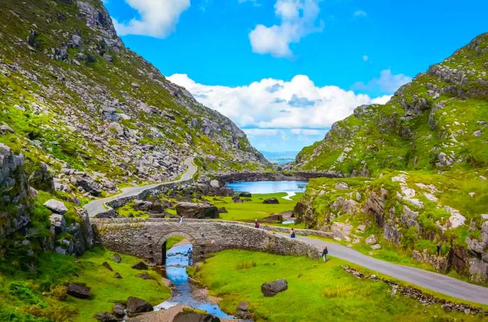 Breathtaking view of the Gap of Dunloe, County Kerry, Ireland.