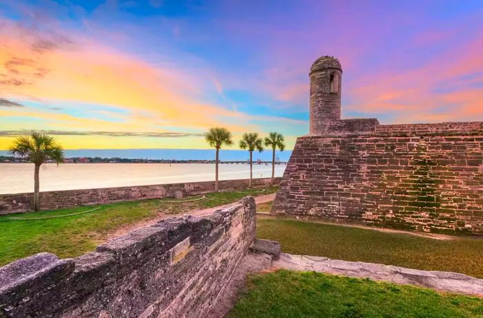 Castillo de San Marcos National Monument at sunset