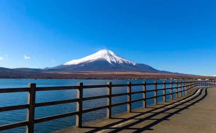 A view of Mt. Fuji along Lake Yamanaka