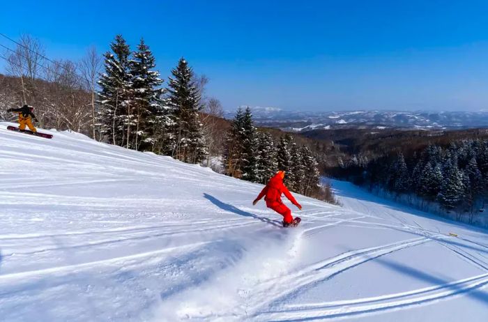 Experience snowboarding at Rusutsu Resort in Japan.