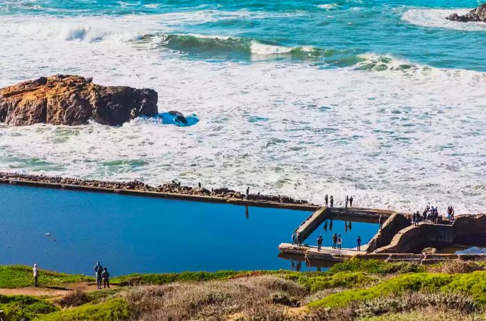 People strolling around Lands End