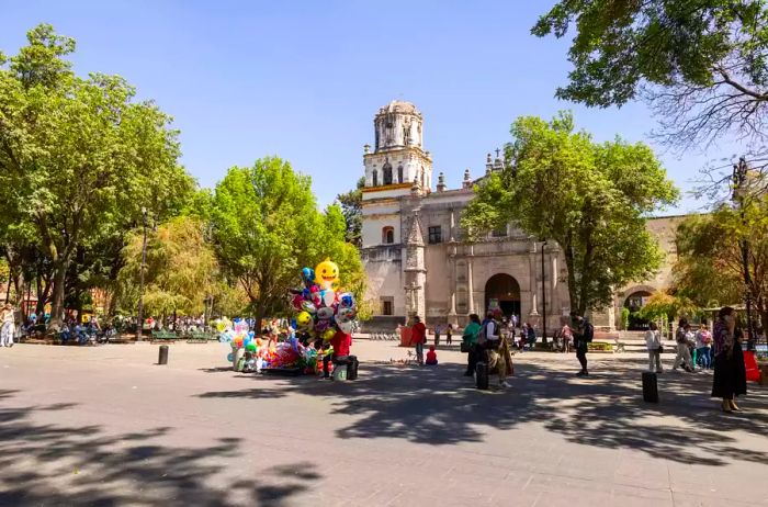 Plaza in the Coyoacán neighborhood of Mexico City