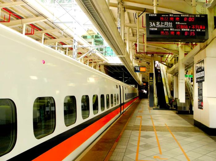 The Taiwan High-Speed Railway is a key mode of long-distance transportation.