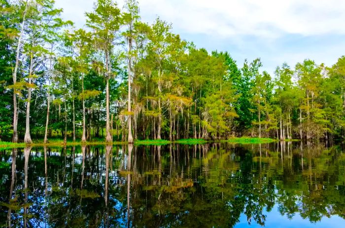 Kayaking on a sunny day at the lake in Kissimmee, Florida