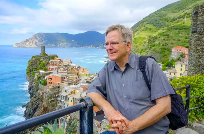 Rick Steves trekking through Italy's Cinque Terre