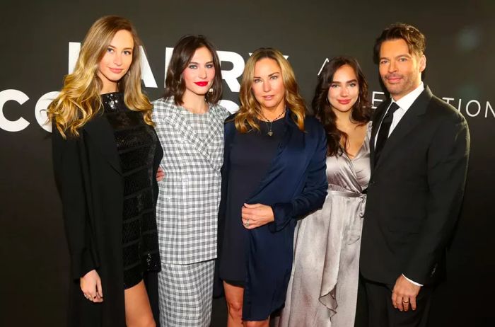 Georgia Connick, Kate Connick, Jill Goodacre, Charlotte Connick, and Harry Connick Jr. together in 2019.