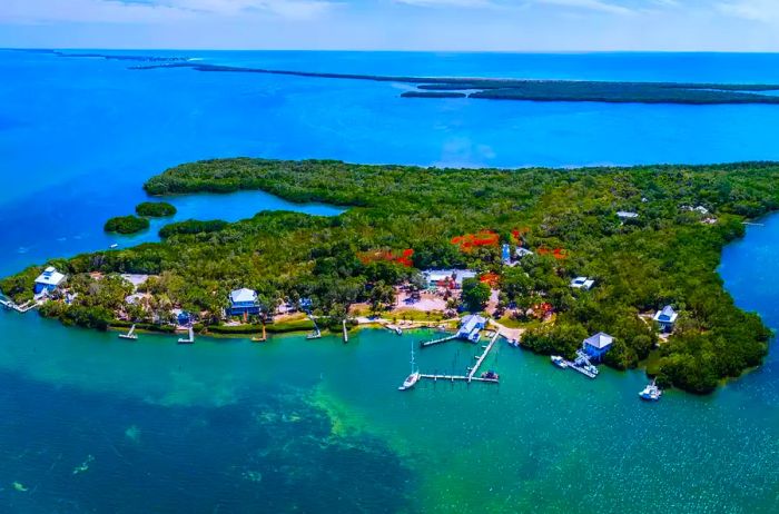 Aerial perspective of Cabbage Key, Florida