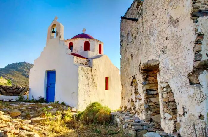 Red-Domed Church in Mykonos, Greece