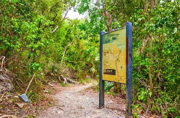 Trail sign for Reef Bay.