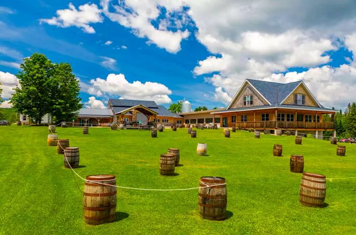 Spacious outdoor area at Hill Farmstead Brewery