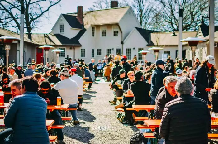 Patio at Notch Brewing.