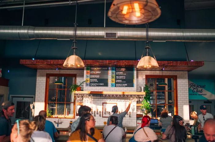 Busy tasting room at Zero Gravity