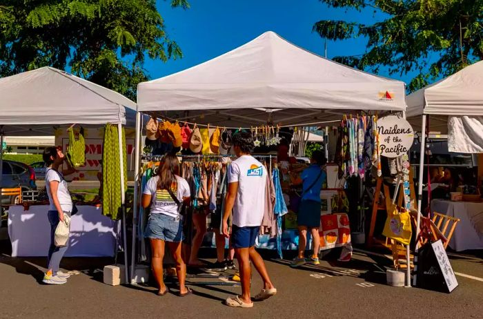 Shoppers at Malama Hawaii Makers Market