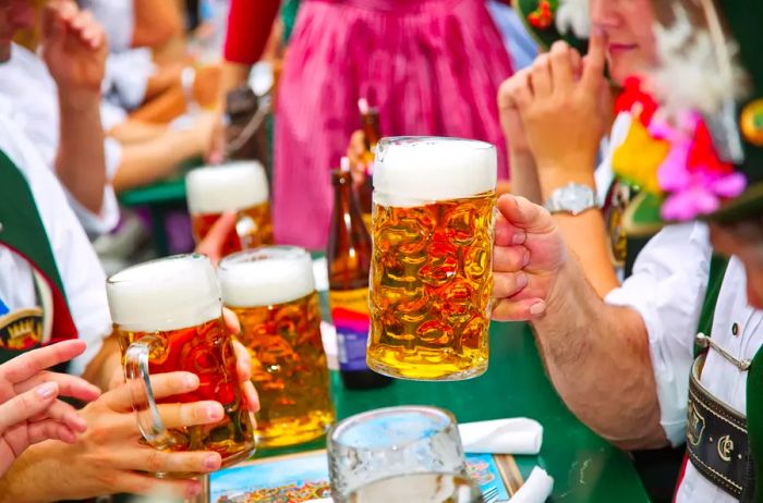 A refreshing beer served at the Beer Fest in Munich, Germany.