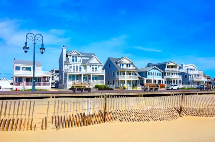 Charming homes lining Belmar Beach