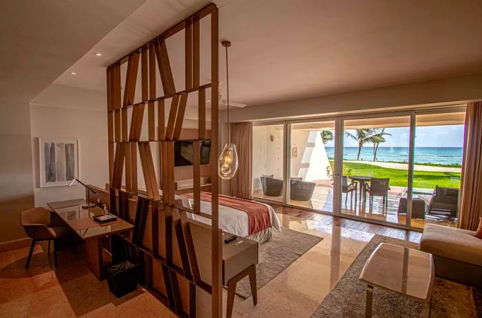 Recently updated guest room at Grand Velas Riviera Maya