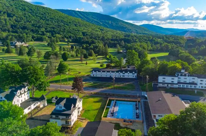 Aerial view of Wylder Windham property