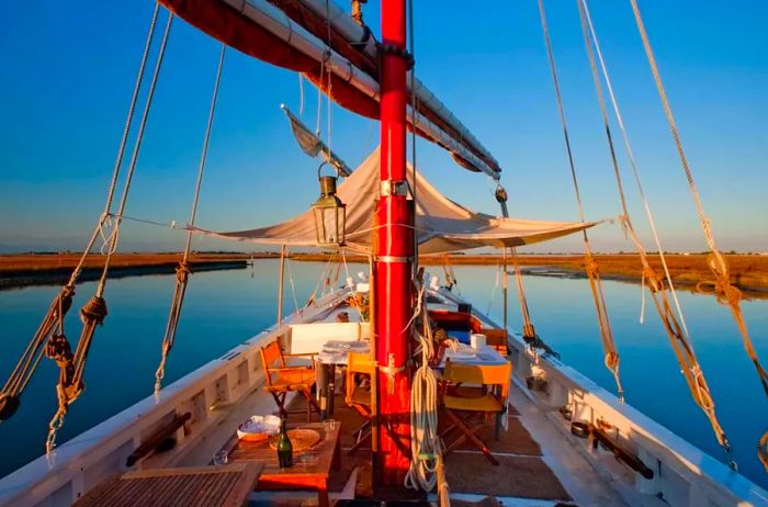 View from aboard the Eolo ship