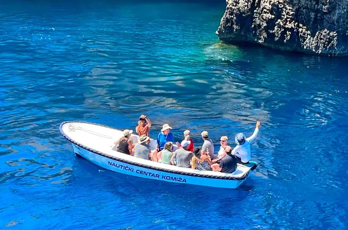 Boat excursion in the beautiful Adriatic Sea in Croatia