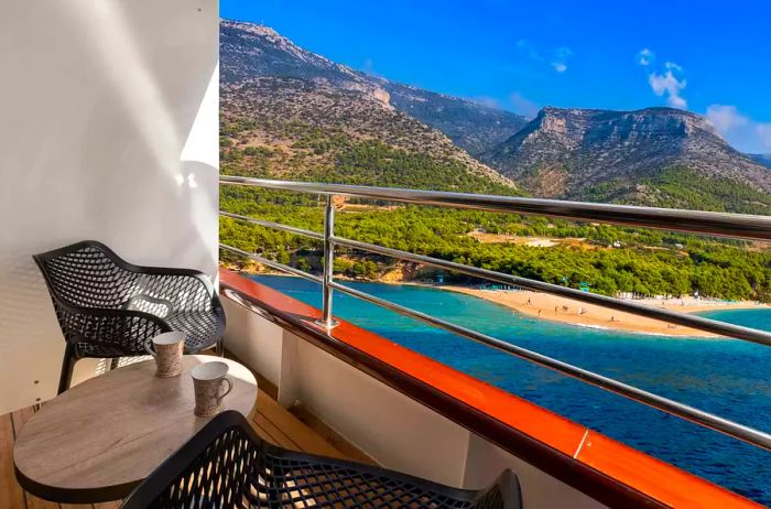 The VIP Balcony aboard the MV Memories in Croatia