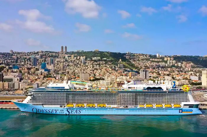 Odyssey of the Seas docking in Haifa, Israel