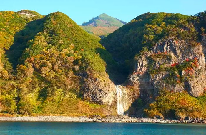 Kamuiwakka Falls located on the Shiretoko Peninsula.