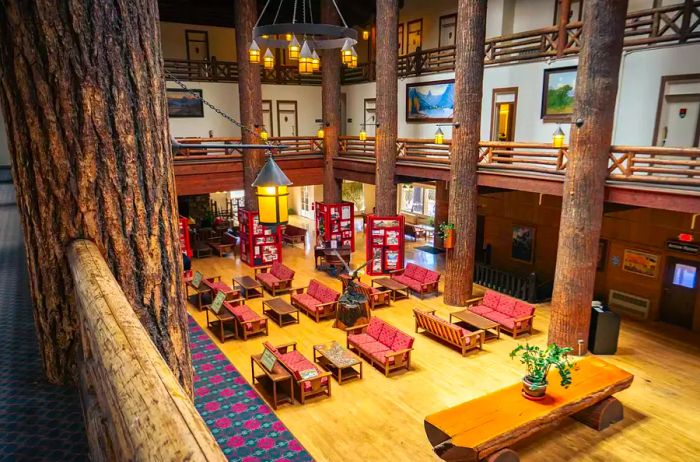 Lobby area of Glacier Park Lodge