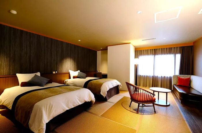 A guest room at Kitakobushi Shiretoko Hotel & Resort.