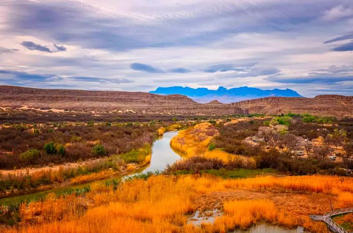 Picturesque landscape view against the sky, Big Bend National Park