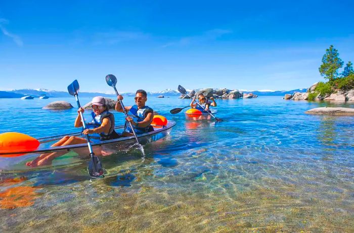 Kayaking on Lake Tahoe, California