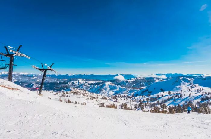 Snow-covered peaks of Lake Tahoe