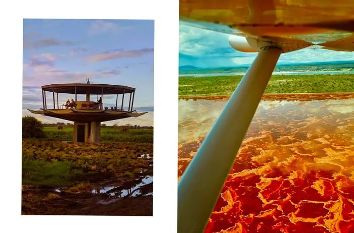 Observation deck and aircraft in Kenya