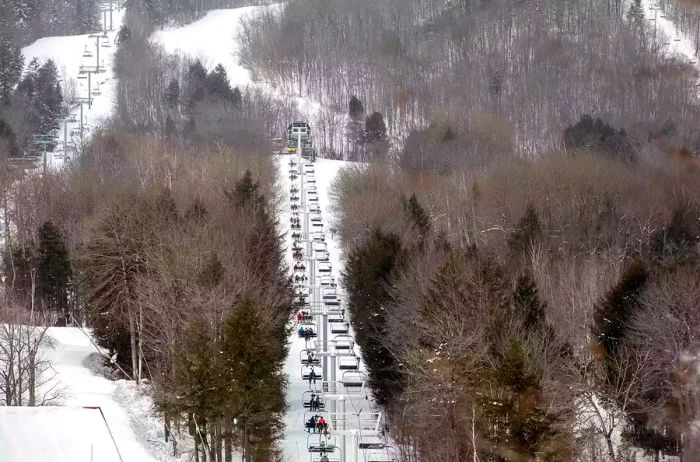 Ski lift in Newry, Maine