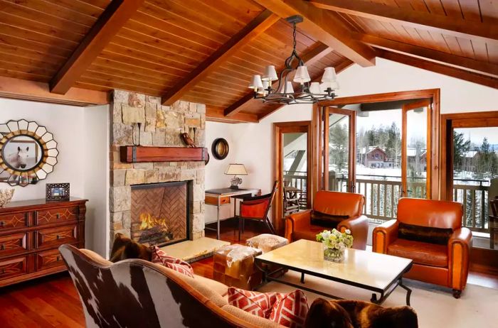 A guest suite at Four Seasons Jackson Hole